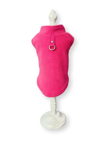 Pink Fleece Harness Ring Jumper Fleece Harness Ring Jumper Cara Mia Dogwear Small 