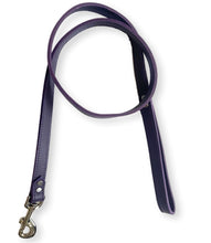 Load image into Gallery viewer, Full Grain Leather Dog Lead Purple Dog Leads Cara Mia Dogwear 
