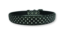 Load image into Gallery viewer, Polka Dot Dog Collar with Heart Charm Black Dog Collars Cara Mia Dogwear 
