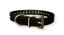 Load image into Gallery viewer, Rhinestone Suede Dog Collar Black Dog Collars Cara Mia Dogwear 
