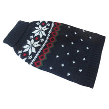 Load image into Gallery viewer, Snowflake with Dots Knitted Dog Jumper Blue Sweaters Cara Mia Dogwear 
