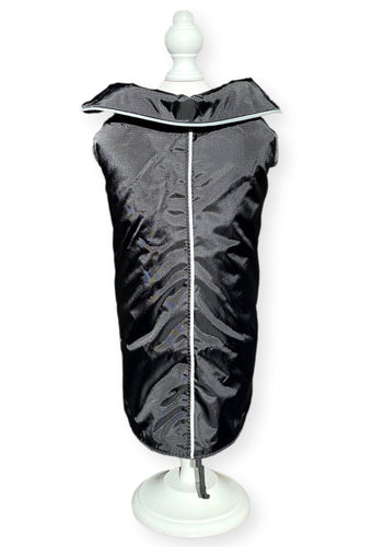 Waterproof Dog Coat Black Aqua Stretch Extra Thick Fleece Coat Cara Mia Dogwear Small 
