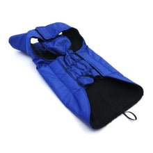 Load image into Gallery viewer, Waterproof Dog Coat Blue Aqua Stretch Extra Thick Fleece Coat Cara Mia Dogwear 
