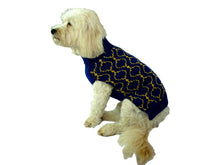 Load image into Gallery viewer, Blue and Yellow Roman Knit Dog Sweater Sweaters Cara Mia Dogwear 
