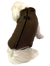 Load image into Gallery viewer, Brown Zip Back Fleece Harness Dog Coat Zip Fleece Vest Dog Coat Cara Mia Dogwear Small Brown 
