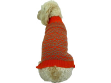 Load image into Gallery viewer, Orange and Grey Nordic Knit Dog Sweater Sweaters Cara Mia Dogwear 
