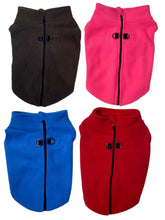 Load image into Gallery viewer, Pink Zip Back Fleece Harness Dog Coat Zip Fleece Vest Dog Coat Cara Mia Dogwear 
