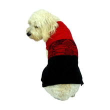 Load image into Gallery viewer, Red and Black Ombre Cable Knit Dog Sweater Sweaters Cara Mia Dogwear 
