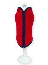 Load image into Gallery viewer, Red Zip Back Faux Fur Coat Zip Back Fluffy Faux Fur Dog Vest Coat Cara Mia Dogwear 
