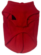 Load image into Gallery viewer, Red Zip Back Fleece Harness Dog Coat Zip Fleece Vest Dog Coat Cara Mia Dogwear 
