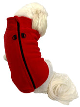 Load image into Gallery viewer, Red Zip Back Fleece Harness Dog Coat Zip Fleece Vest Dog Coat Cara Mia Dogwear Small Red 
